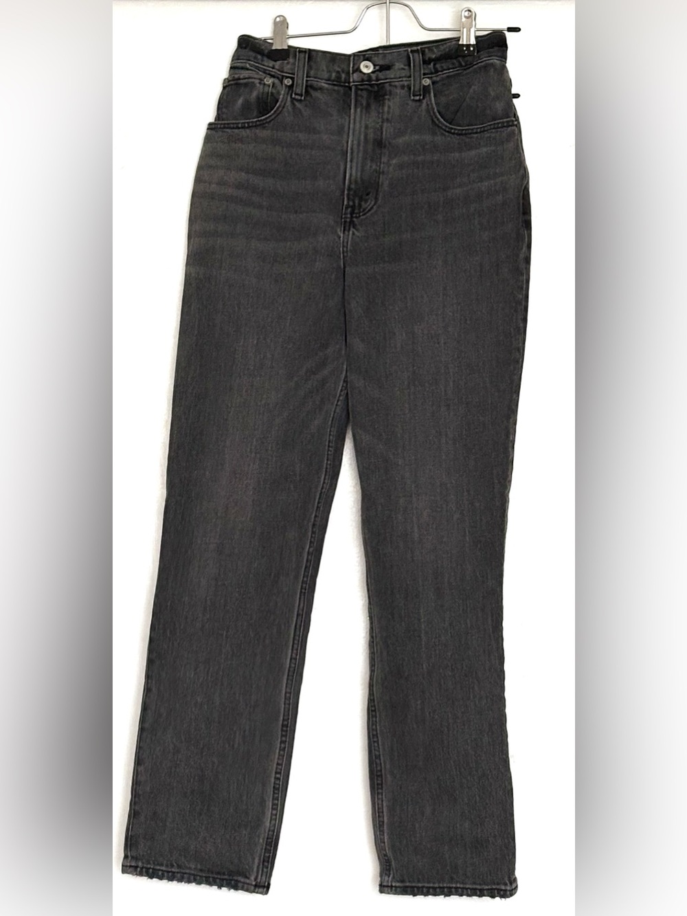Abercrombie & Fitch Curve Love 90s Straight Ultra High Rise Washed Black 25/0S